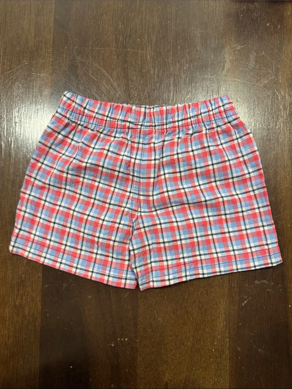 Carter's Red & Blue Plaid Elastic Waist Shorts
